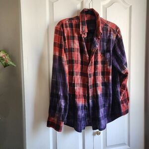 Urban Outfitters Distressed Plaid Button Up